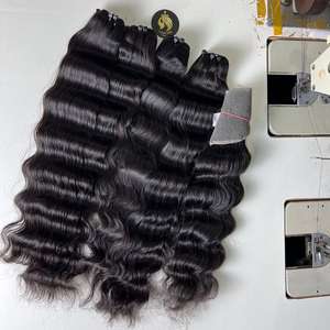 Cheveux vierges humains vietnamiens de qualité supérieure, super doux et lisses, de 18 à 36 pouces, vague profonde, couleur naturelle, extensions de cheveux, mèches de cheveux - Product Image 2