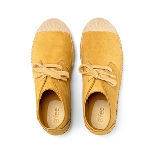 Bottines à lacets OEM ODM pour femmes Espadrilles écologiques en jute avec semelle tressée Espadrilles compensées en daim avec dessus en sable BD - Product Image 3