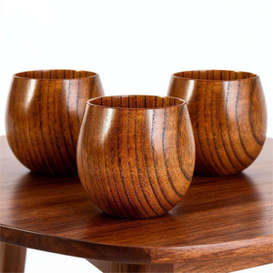 Taza Redonda de Madera de Jujube Natural Hecha a Mano, Taza de Cerveza de Madera de Grado Alimenticio, Tazas para Beber Cerveza, Leche y Té, Tamaño Personalizado - Product Image 3