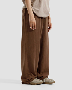 Wide Leg Pants Men Brown Cotton Elastic Waist Casual Joggers Breathable Midweight Flared <b>Trousers</b> Autumn Style <b>Waterproof</b> Fleece - Product Image 2