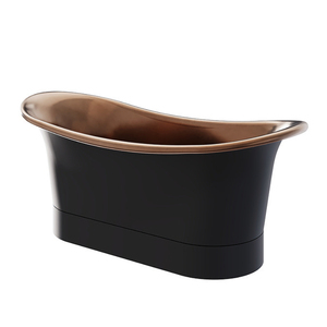 Newly Designed <b>Portable</b> Freestanding Copper Bathtub Whirlpool Massage Eco-friendly Silver Finish Modern Design for Home Bathroom - Product Image 3