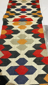 Tribal Boho Handwoven Wool Jute <b>Runner</b> <b>Rug</b> Geometric Kilim Carpet Rustic Farmhouse Floor Decor for Hallway Bedroom Living Room - Product Image 5