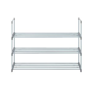 Scarpiera a 3 livelli in MDF, scaffale portaoggetti salvaspazio dal design semplice per camera da letto, ingresso, corridoio, armadio, colore grigio RT - Product Image 4