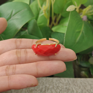 Anillo de Moda con Piedras Preciosas Chapado en Oro de 18k, Diseño de Luna Minimalista y Elegante para Mujer, Joyería al por Mayor - Product Image 2