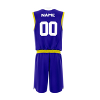 Set Seragam Jersey dan Celana Pendek Basket Musim Panas Ukuran Besar Unisex Pria dengan Nama Tim yang Dapat Disesuaikan, 100% Poliester, Bernapas