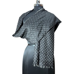 Écharpes d'automne de luxe faites à la main en coton gris anthracite à pois, tissées à la main, motif micro-diamant, vente en gros, très demandées - Product Image 3