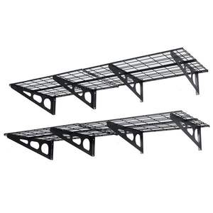 Lot de 2 étagères murales flottantes noires 2x6 pieds (24 pouces x 72 pouces) pour rangement de garage et organisation - Product Image 3