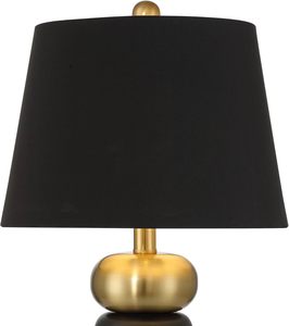 Wholesale Modern Black <b>Gold</b> <b>Table</b> Lamp Metal Body with Fabric Shade 21.75 Inch Small Accent Lamp for Bedroom <b>Bedside</b> Living Room - Product Image 6