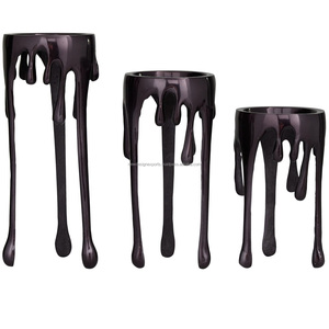 Pedestal de Cromo Oscuro con Efecto Goteo para Decoración de Salón de Vanguardia - Venta al por Mayor - Product Image 1
