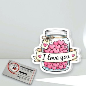 Mini tuiles pour extensions de cils Love Lash, marque privée, en acrylique magnétique, avec logo personnalisé, motif 'I Love You' en pot et plaque cœur, écologiques - Product Image 2