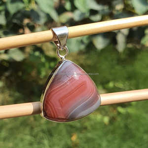 Pendentif en argent Sterling 925 Agate à bandes noires Pendentif en pierres précieuses Collier Bijoux faits à la main Bijoux en agate Cadeau pour elle - Product Image 6