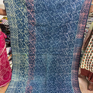 Handcrafted Cotton Kantha <b>Quilt</b> <b>Throw</b> – Soft Lightweight Reversible Bedspread with Traditional Hand-Stitched Design for All-Seas - Product Image 1