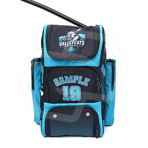 Sac de sport unisexe personnalisé en nylon bleu avec fermeture éclair à enroulement pour bâton de baseball/softball, décoration imprimée - Product Image 1