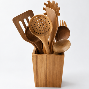 Spatule en bois d'acacia durable, ensemble d'ustensiles de cuisine de qualité supérieure, ensemble de spatules en bois, 2 pièces, lavage à la main uniquement, ustensiles de cuisine adaptés aux aliments - Product Image 2