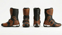 Sepatu Bot Motor Anti Air Desain Terbaru Streetwear Off Road Safety Desain Logo Kustom Sepatu Bot Biker Kulit Bernapas