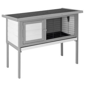 Pollaio in legno grigio impermeabile a un piano da 36 pollici per animali domestici e pollame, con spazio per conigli e gabbie - Product Image 1