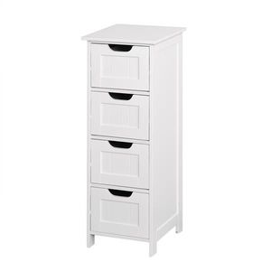 Freestanding White Bathroom Storage Cabinet with Drawers Bathroom Furniture - Product Image 2