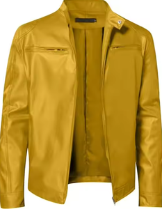 เสื้อแจ็คเก็ตหนังผู้ชายสำหรับฤดูใบไม้ร่วงและฤดูหนาว สวมใส่สบาย เนื้อผ้านุ่ม คอตั้ง ตกแต่งลวดลาย ระบายอากาศได้ดี ดีไซน์น้ำหนักเบา - Product Image 6