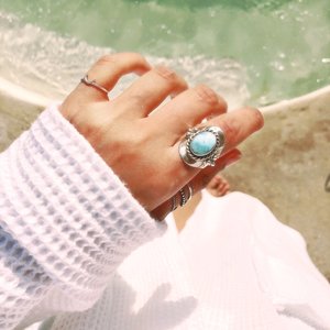 Anillo de Plata Larimar, Anillo de Plata de Ley 925, Plata de Ley 925 Sólida - Product Image 3