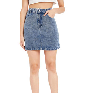 Wholesale Custom Logo Cotton Made Women Jeans <b>Skirt</b> Breathable Outdoor Use Women Jeans <b>Skirt</b> - Product Image 2