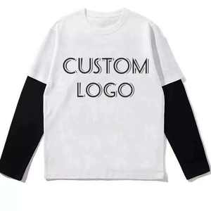 Camiseta de algodón personalizada de doble capa con manga larga tipo gofre, estampado serigrafiado, estilo vintage, desgastada, con lavado ácido y efecto desgarrado para hombre - Product Image 6