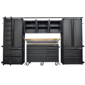 Matte Black Powder Coated Steel 14 <b>Drawer</b> <b>Tool</b> Cabinet Family keywords: for Garage Workshop Storage Use - Product Image 4