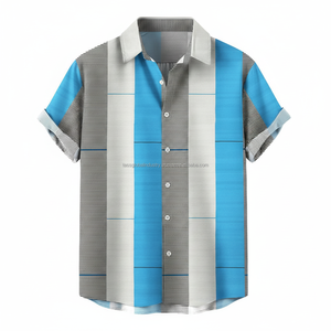 Chemise à col cubain pour homme, manches courtes, motif graphique, sur mesure, OEM, vente en gros - Product Image 1