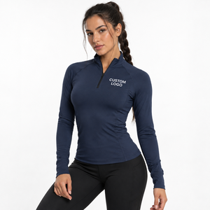 Fabricant de vêtements de fitness en gros – T-shirt de compression doux au toucher pour femme – Haut de sous-vêtement technique pour femme – Évacuation de l'humidité – Course à pied et entraînement - Product Image 3