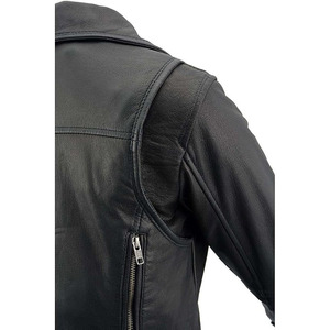 Chaqueta de Motociclista Clásica de Cuero Premium para Mujer, Estilo MC, SAMROZ SPORTS - Product Image 2