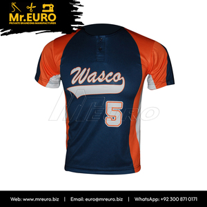 Maillot de baseball personnalisé sublimé Wasco pour homme, manches courtes, évacuation de l'humidité, fermeture boutonnée, coupe ample, vêtements toutes saisons - Product Image 3