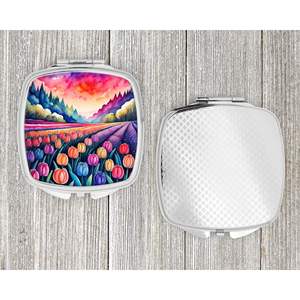 Jacinthes colorées miroir de maquillage de voyage compact miroir de poche pliant pour femmes et filles cadeau - Product Image 4