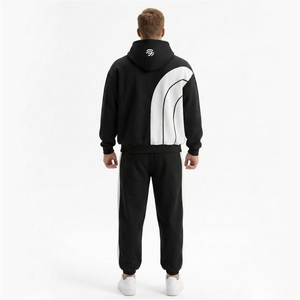 Survêtement en coton éponge lourd personnalisé 400GSM |   Ensemble sweat à capuche oversize et jogging pour homme |   Panneau Courbé Audacieux - Product Image 3