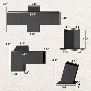 Kit Telaio in Rattan Nero con Base a Colonna per Pergola, Gazebo o Padiglione, Inclusi Dettagli in Vimini - Product Image 6
