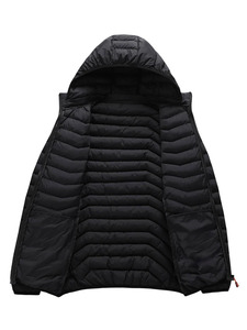 Veste matelassée chauffante d'hiver personnalisée pour homme, col montant, vêtements d'extérieur décontractés, manteaux de haute qualité, veste rembourrée pour homme avec capuche - Product Image 3