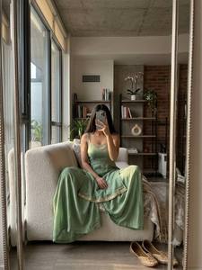 Traje Anarkali Verde Menta Bordado con Pantalones Palazzo, Traje Tradicional Indio-Pakistaní para Mujer, Ropa de Fiesta Larga hasta el Suelo - Product Image 2