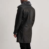 Veste en cuir mélangé à la laine pour homme avec doublure en fausse fourrure, double boutonnage, coupe-vent, veste décontractée d'hiver, couleur et logo personnalisés