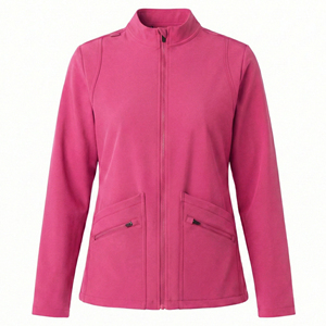 Veste de travail médicale personnalisée à col montant et double poche avant, extensible, pour infirmières - Prix de gros - Product Image 4