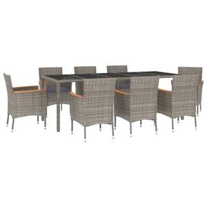 Juego de 8 Muebles de Jardín para Comedor en Gris - Product Image 2