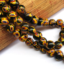 Cuentas de Vidrio Krobo Africanas Hechas a Mano |   Cuentas de Vidrio Reciclado Multicolores |   Venta al por Mayor de Cuentas Tribales de Ghana para la Fabricación de Joyería - Product Image 2