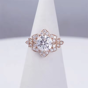 14K solid gold quality Round Brilliant Lab Grown Diamond Simple Classic Style Rings Wedding Jewelry Ring - Product Image 1
