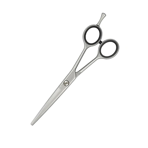 Tijeras de barbero de acero inoxidable de venta directa de fábrica, tijeras para cortar cabello con soporte para dedos y cuchilla convexa de precisión. - Product Image 6