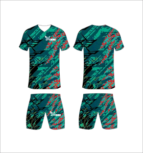 Conjunto de Camiseta de Fútbol Sublimada para Hombre, Cuello en V, Manga Corta, Absorbe la Humedad, Ajuste Atlético, Patrón Geométrico, para Todas las Temporadas - Product Image 1