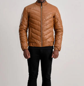 Chaqueta Vaquera Marrón Unisex Personalizada en Oferta, Cuello Alto, Resistente al Viento e Impermeable, Estilo Vintage para Motociclistas, Cierre de Cremallera, Talla Grande, para Invierno - Product Image 3