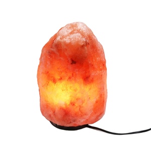 Gran oferta, lámpara de sal rosa del Himalaya con interruptor de atenuación de Base de piedra de roca de cristal de madera tallada, regalo Natural de Pakistán - Product Image 1
