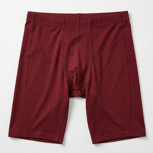 Short de compression uni bordeaux taille mi-haute élastique séchage rapide sportif longueur Bermuda tricoté Spandex Polyester athlétique entraînement S - Product Image 5
