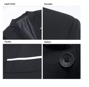 Blazer de negocios para hombre, corte ajustado, un botón, ligero, para oficina, viajes, estilo formal y profesional. - Product Image 6