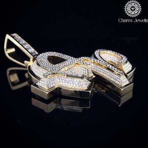 จี้ Charm_Jewells เงินแท้ 925 ชุบทอง 18K ประดับเพชรโมอิสซาไนต์ทรงกลม ตัวอักษร AP พร้อมใบรับรอง IGI สไตล์ฮิปฮอป เหมาะสำหรับทุกเพศทุกวัย สวมใส่ได้ทุกวัน - Product Image 2