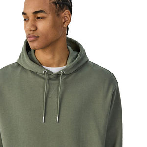 Sudadera con Capucha Oversize Unisex de Algodón French Terry de Color Liso, Estilo Casual, para Otoño, Ajuste Regular, con Bolsillos, de Tejido Grueso - Product Image 4