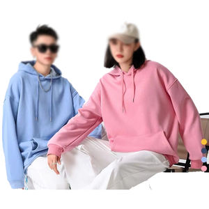 Sweat à capuche oversize pour homme en molleton épais 450 g/m² 100 % coton, teint uni, personnalisable pour impression en relief 3D, avec épaules tombantes - Product Image 4