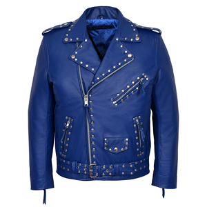 Custom 100% Genuine Cowhide Leather Studded Biker <b>Jacket</b> <b>Men</b>’s BRANDO Rocker Motorcycle Leather <b>Jacket</b> Premium Quality Hardware - Product Image 5